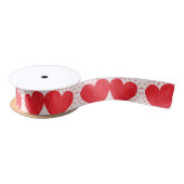 Love Shaped Heart Pattern Satijnen Lint (Spoel)