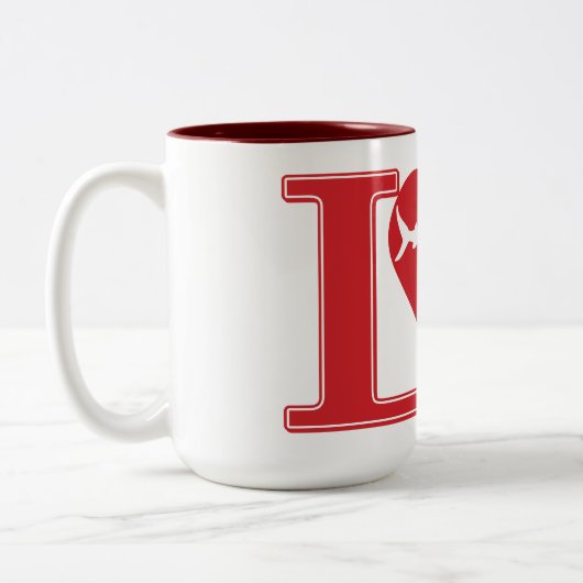 Love Shark Tweekleurige Koffiemok (Links)