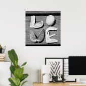 LOVE Shell Black en White Poster (Thuiskantoor)