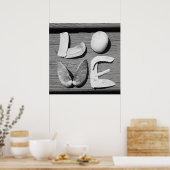 LOVE Shell Black en White Poster (Keuken)