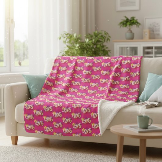 LOVE Sherpa Blanket Deken