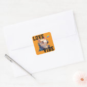 LOVE × SHIBA - Custom Vierkante Sticker (Envelop)