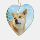 Love Shiba Inu kerstversiering Keramisch Ornament (Links)