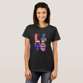 Love Shih Tzu Patriotic op 4 juli T-shirt (Voorkant volledig)