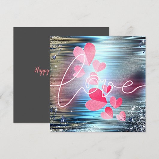 Love Shimmer Feestdagenkaart (Voorkant / Achterkant)