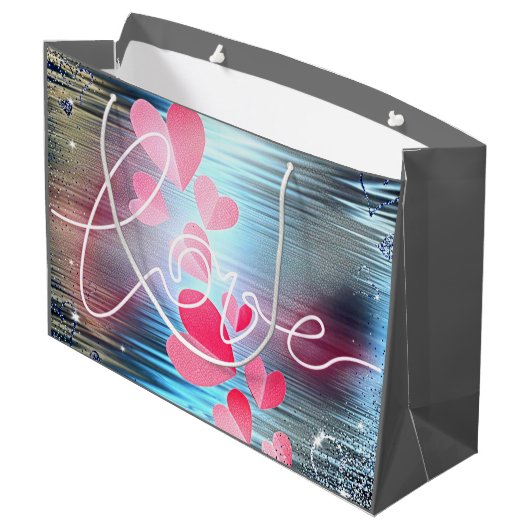 Love Shimmer Groot Cadeauzakje (Achterkant Gekanteld)