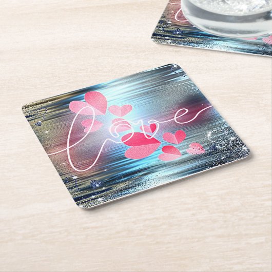 Love Shimmer Kartonnen Onderzetters (Schuin)