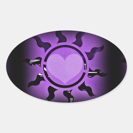 Love Shines 4 U_ Ovale Sticker (Voorkant)