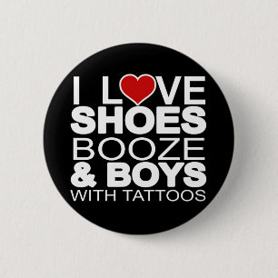 Love Shoes Booze Boys with Tattoos Ronde Button 5,7 Cm