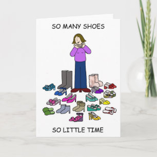 Love Shoes Cartoon Lady met Shoe Collectie Kaart