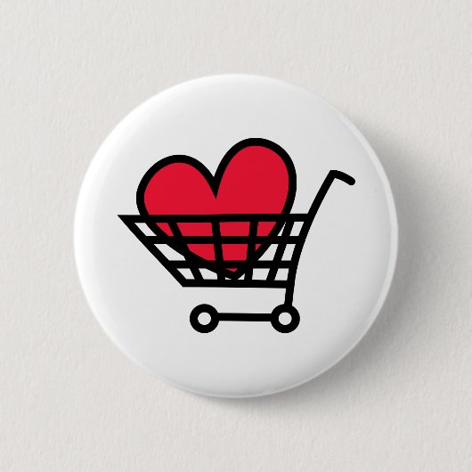 Love Shopping Ronde Button 5,7 Cm (Voorkant)