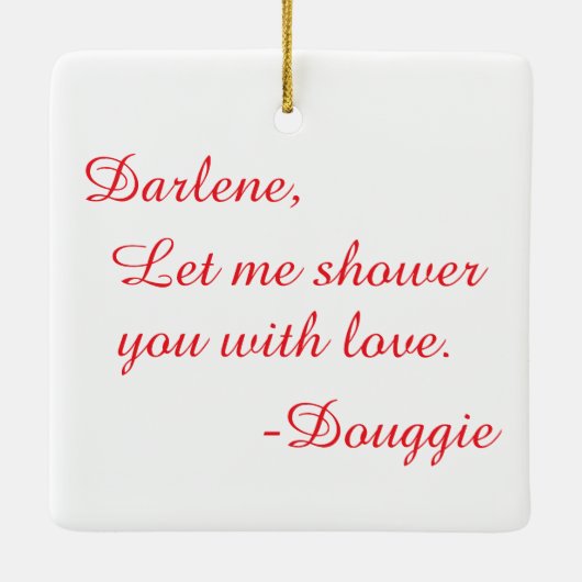 Love Shower Keramisch Ornament (Achterkant)