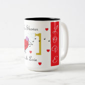 Love Shower Tweekleurige Koffiemok (Voorkant rechts)