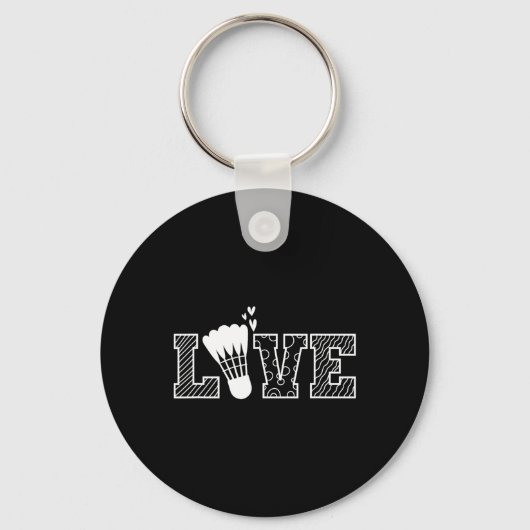 Love Shuttle Dminton-racket Sleutelhanger (Voorkant)