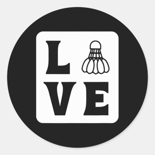 Love Shuttle Dminton Ronde Sticker (Voorkant)