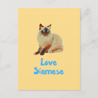 Love Siamese Cats Briefkaart