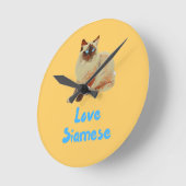 Love Siamese Cats Ronde Klok (Hoek)