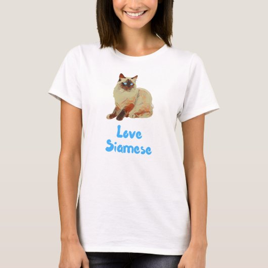 Love Siamese Cats T-shirt (Voorkant)