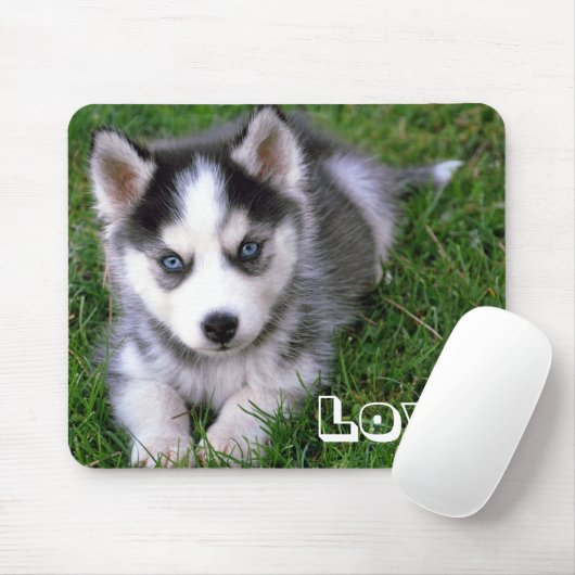 Love Siberian Husky Puppy Dog Mousepad Muismat (Met muis)