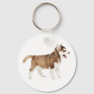 Love Siberian Husky Puppy Dog Pink Sleutelhanger