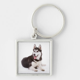 Love Siberian Husky Puppy Dog Portrait Sleutelhang Sleutelhanger