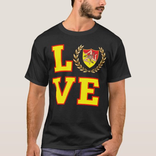 LOVE Siciliaanse Trinacria T-shirt (Voorkant)