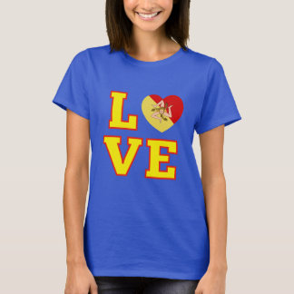 LOVE Sicily Sicilian Trinacria as the O in Love T-shirt
