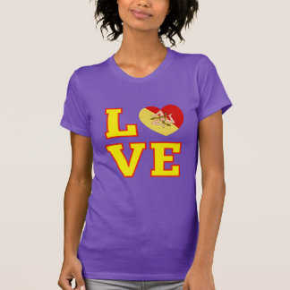 LOVE Sicily Sicilian Trinacria  T-shirt
