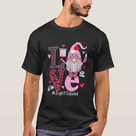 LOVE Sight Squad Cute Happy Valentiine Day Gnome T-shirt (Voorkant)