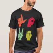Love Sign ASL Deaf Pride T-shirt (Voorkant)