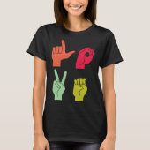 Love Sign ASL Deaf Pride T-shirt (Voorkant)