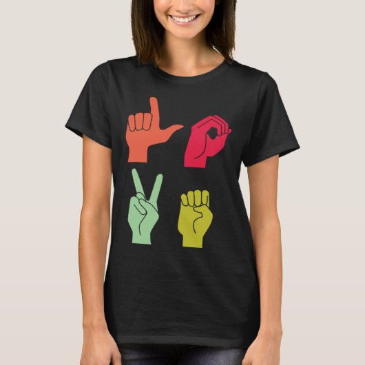 Love Sign ASL Deaf Pride T-shirt (Voorkant)
