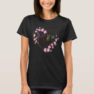 Love Sign Language Floral Heart ASL Valentijns Da T-shirt
