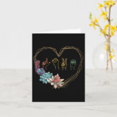 Love Sign Language Floral Heart Asl Valentijnsdag Kaart (Gele Bloem)