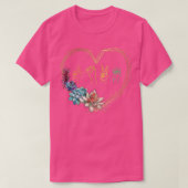 Love Sign Language Floral Heart ASL Valentijnsdag T-shirt (Design voorkant)