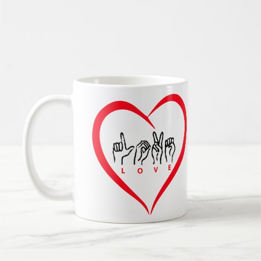 Love Sign Language Koffiemok (Links)