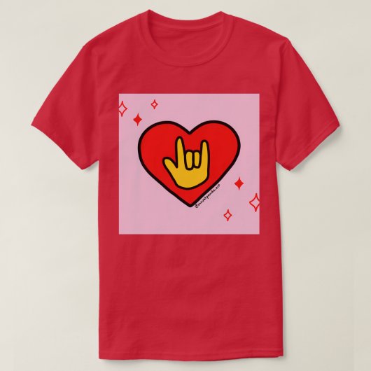 Love Sign Red Heart T-shirt (Design voorkant)