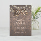 Love Sign String Lights Copper Industrial Weddensc Kaart (Staand voorkant)