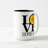 LOVE Silver City 15oz Tweekleurige Koffiemok (Voorkant rechts)