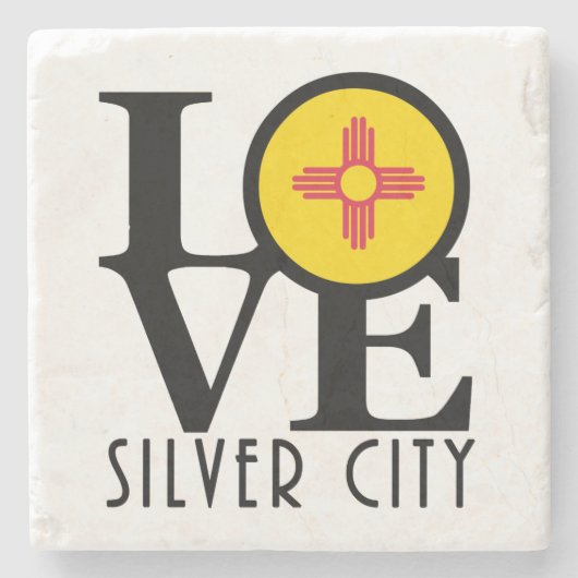 LOVE Silver City New Mexico Stenen Onderzetter (Voorkant)