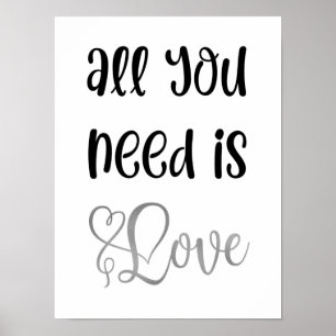 Love Silver Quote Art Romantic Cute Typography Poster