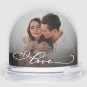 Love Simple Modern Script 2 Foto Sneeuwbol (Achterkant)