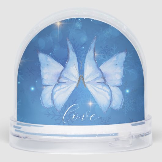 Love Simple Modern Script 2 Photo Snow Wereldbol Sneeuwbol (Achterkant)