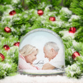 Love Simple Modern Script 2 Photo Snow Wereldbol Sneeuwbol (Kerstmis)