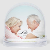 Love Simple Modern Script 2 Photo Snow Wereldbol Sneeuwbol (Achterkant)