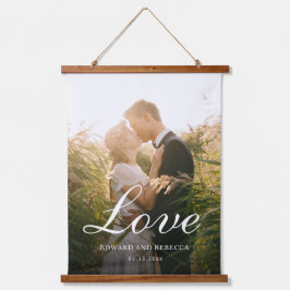Love Simple Pas getrouwd Photo Elegant Wedding Hangend Wandkleed