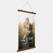 Love Simple Pas getrouwd Photo Elegant Wedding Hangend Wandkleed (Gebogen)