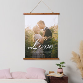 Love Simple Pas getrouwd Photo Elegant Wedding Hangend Wandkleed