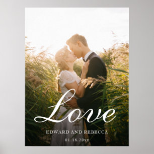 Love Simple Pas getrouwd Photo Elegant Wedding Poster