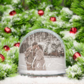 Love Simple Script Modern 2 Photo Sneeuwbol (Kerstmis)